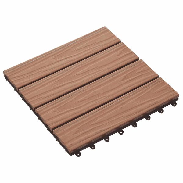 vidaXL Piastrella per Decking 11 pcs Marrone Chiaro 30 x 30 cm WPC