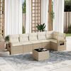 vidaXL Set Divani da Giardino 7 pz con Cuscini Beige in Polyrattan
