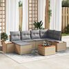 vidaXL Set Divano da Giardino con cuscino 7 pcs Beige polyrattan