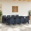 vidaXL Set da Pranzo per Giardino 9 pcs Antracite Rattan Polt