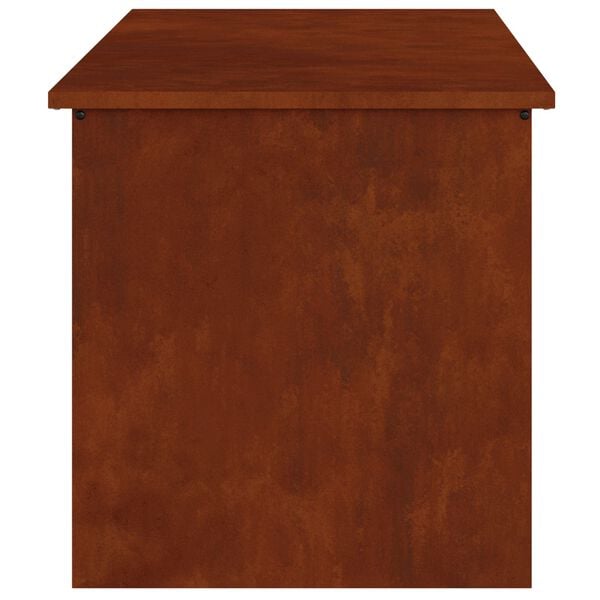 vidaXL Scatola di Stoccaggio Esterno Ruggine 100 x 50,5 x 50 cm