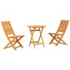 vidaXL Set Bistro Pieghevole 3 pz Marrone Legno di Acacia Massello