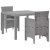 vidaXL Set da Pranzo per Giardino 3 pcs Grigio chiaro Polipropilene