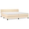 vidaXL Giroletto a Molle con Materasso Crema 200x200 cm in Tessuto