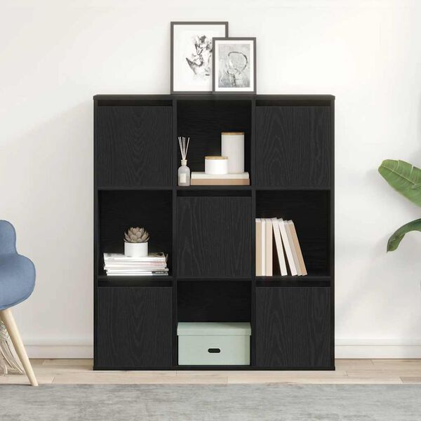vidaXL Libreria Rovere Nero 89x24x101,5 cm in Legno Multistrato