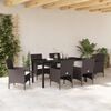 vidaXL Set da Pranzo per Giardino con cuscino 7 pcs Marrone polyrattan
