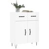 vidaXL Credenza 69,5x34x90 cm in Legno Multistrato Bianco Lucido