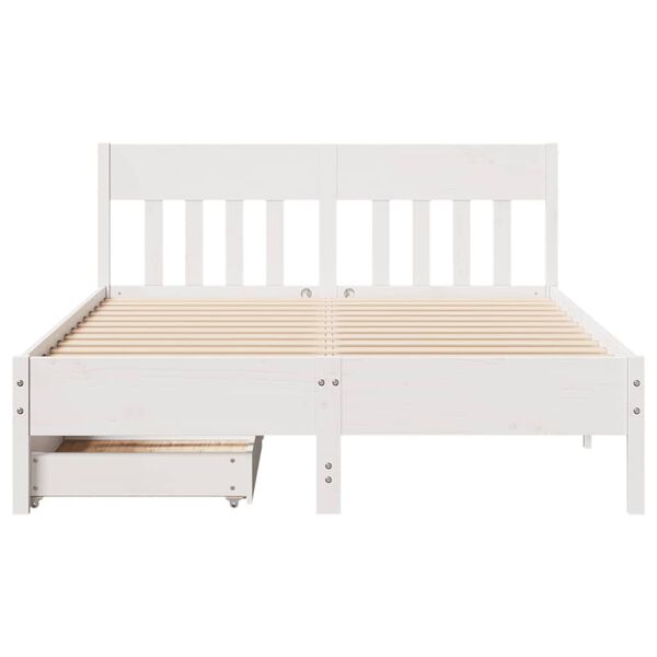 vidaXL Letto senza Materasso Bianco 150x200 cm Legno Massello di Pino