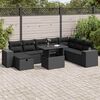 vidaXL Set Divani da Giardino 9 pz con Cuscini Nero in Polyrattan