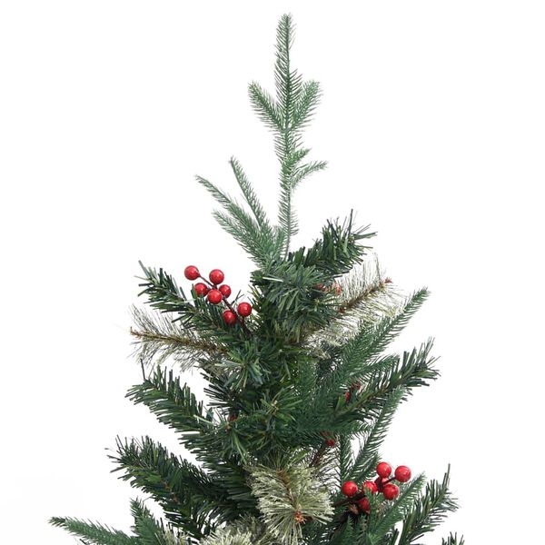 vidaXL Albero di Natale con Pigne Verde 225 cm in PVC e PE
