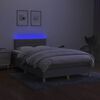 vidaXL Letto a Molle Materasso e LED Grigio Chiaro 120x190 cm Tessuto