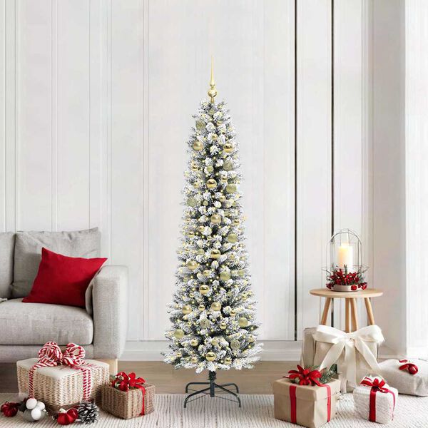 vidaXL Albero di Natale artificiale con 300 LED Bianco 180 cm