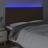 vidaXL Testiera a LED Marrone Scuro 180x5x118/128 cm in Tessuto