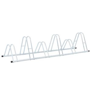 vidaXL Supporto per 6 Bici da Pavimento Autoportante Acciaio Zincato