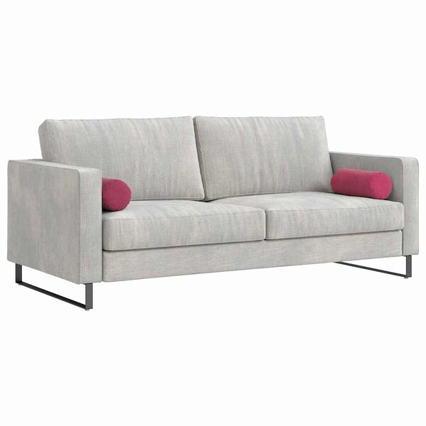 vidaXL Cuscini a rullo 2 pcs Rosso Vino &Oslash; 15 x 40 cm Tessuto in Cords