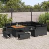 vidaXL Set Divano da Giardino con cuscino 13 pcs Nero polyrattan