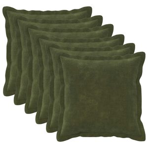 vidaXL Cuscino 6 pz HOUTEN Verde 30 x 30 cm Fleece in microfibra