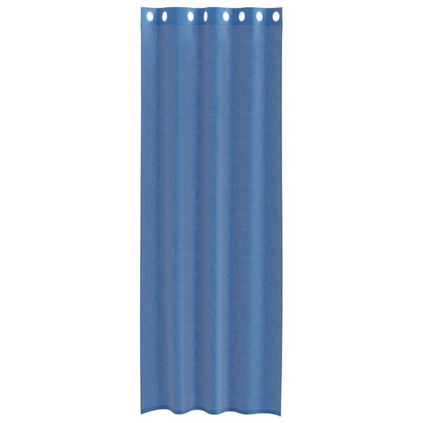 vidaXL Tende in Voile con Occhielli 2 pz Blu Reale