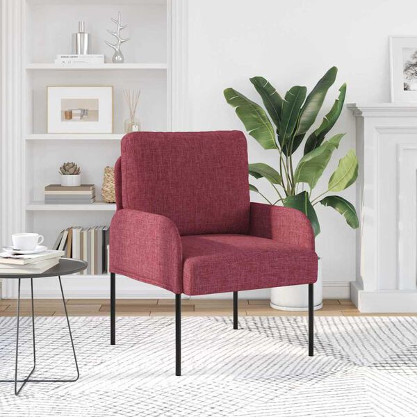 vidaXL Divani con cuscino 55cm Rosso Vino Legno compensato