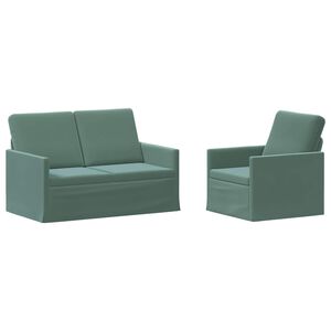 vidaXL Set di divani 2 pcs Verde Mare Velluto (V)