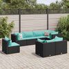 vidaXL Set Mobili da Giardino con Cuscini 8 pz Nero in Polyrattan
