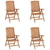 vidaXL Sedie Reclinabili da Giardino con Cuscini 4 pz Massello di Teak