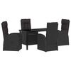 vidaXL Set da Pranzo per Giardino con cuscino 5 pcs Nero polyrattan