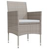 vidaXL Set da Pranzo da Giardino 5 pz con Cuscini Beige e Nero