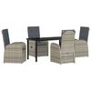 vidaXL Set da Pranzo per Giardino 5 pz Grigio polyrattan