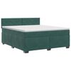 vidaXL Letto box spring con materasso Verde Scuro 160 x 200 cm Velluto