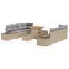 vidaXL Set Divano da Giardino 11 pz Beige polyrattan