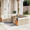 vidaXL Set Divani da Giardino 11 pz con Cuscini Beige in Polyrattan