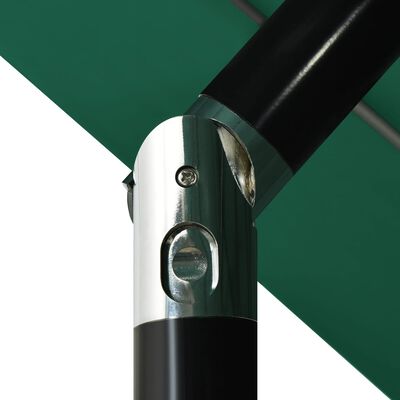vidaXL Ombrellone a 3 Livelli con Palo in Alluminio Verde 3,5 m