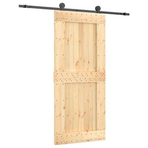 vidaXL Porta scorrevole Naturale e Nero 90 x 210 cm