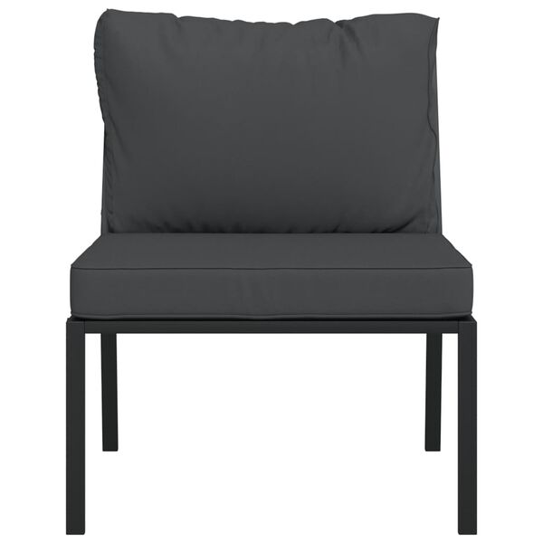 vidaXL Sedie da Giardino con Cuscini Grigi 2pz 60x74x79 cm Acciaio