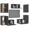 vidaXL Set Mobili Porta TV 7 pz Grigio in Legno Multistrato