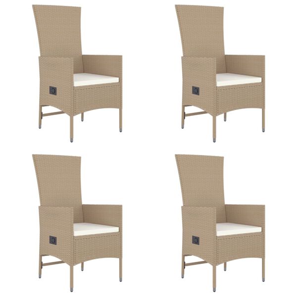 vidaXL Set da Pranzo da Giardino 5 pz con Cuscini Beige in Polyrattan