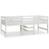 vidaXL Letto Medio-Alto Bianco in Legno Massello di Pino 90x200 cm