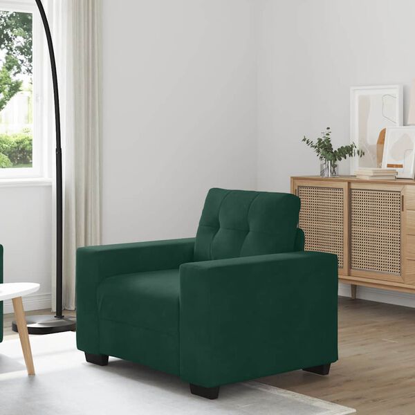 vidaXL Divano Sedia Verde Scuro 100x78x80 cm Velluto