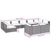 vidaXL Set Divani da Giardino 9 pz con Cuscini in Polyrattan Nero