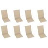 vidaXL Sedie Reclinabili da Giardino con Cuscini 8 pz Massello di Teak