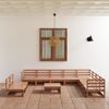vidaXL Set Divani da Giardino 11 pz Marrone Ambra Legno Massello Pino