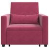 vidaXL Divano Letto Singolo Rosso vino 90 x 165 x 87 cm Velluto