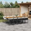 vidaXL Set da Pranzo da Giardino 11 pz con Cuscini in Polyrattan Nero