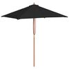 vidaXL Ombrellone da Giardino con Palo in Legno 150x200 cm Nero