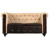 vidaXL Divano Chesterfield a 2 Posti Marrone in Vera Pelle