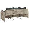 vidaXL Divano da Giardino con Cuscini 3 Posti Grigio Chiaro Polyrattan
