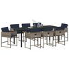 vidaXL Set da Pranzo per Giardino con cuscino 9 pcs Grigio polyrattan