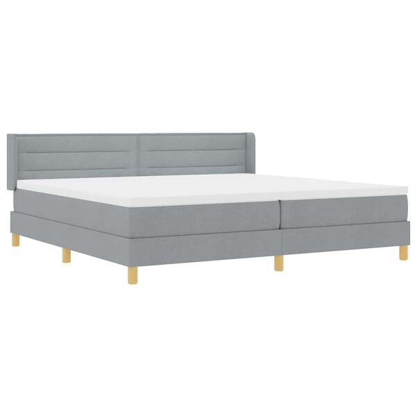 vidaXL Letto a molle con materasso Grigio chiaro 200 x 200 cm Tessuto