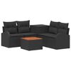 vidaXL Set di divani 6 pz Nero Rattan sintetico e Acciaio